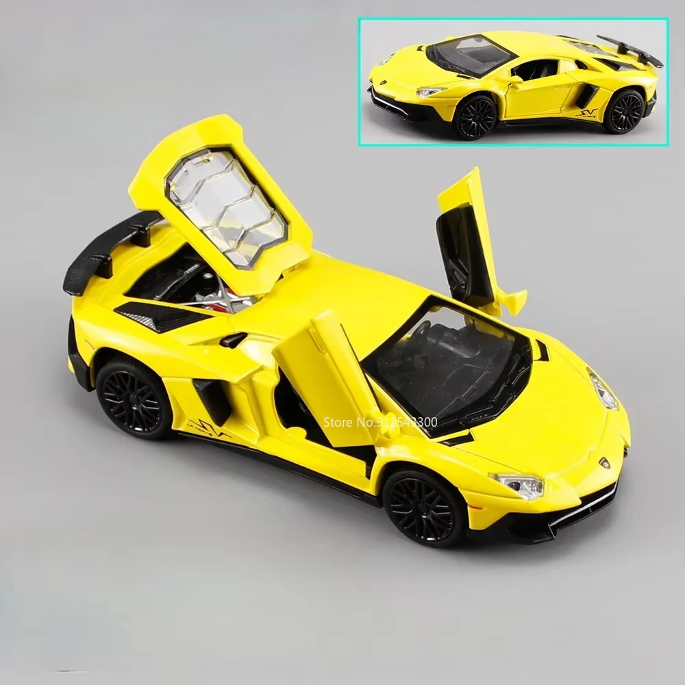 (lp750 Amarelo) Escala 1:32 - Modelo De Carro Esportivo - Fundição Sob Pressão - Simulação De Som E Luz