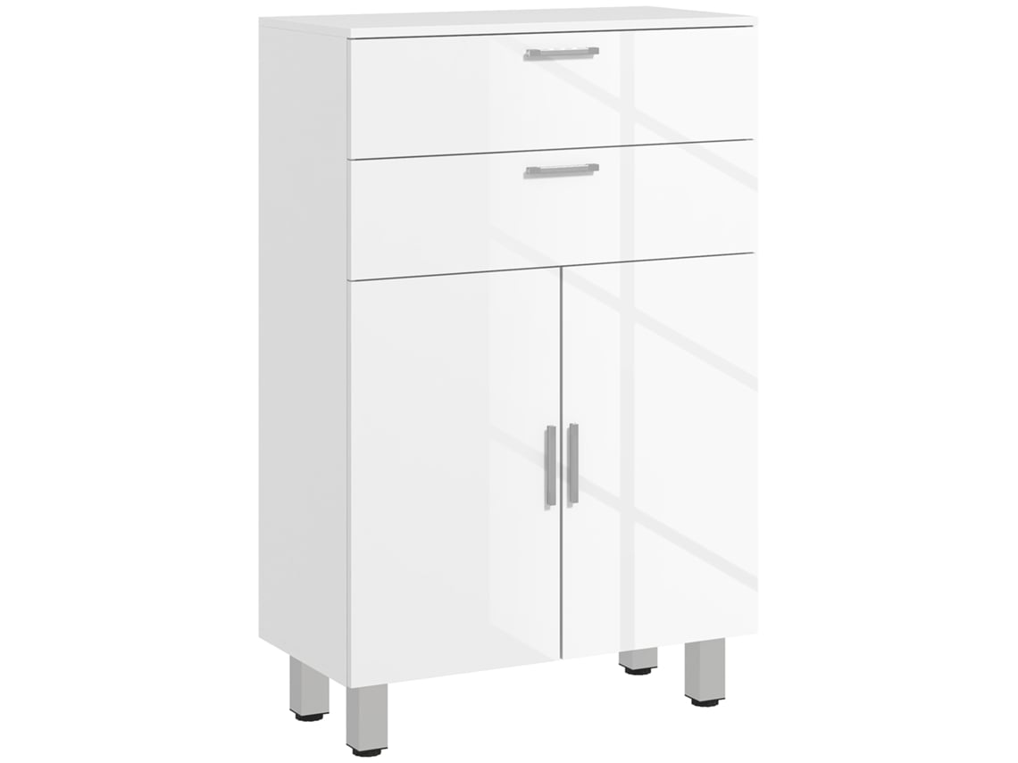 Móvel Auxiliar Casa de Banho Melamina de Madeira Cor Branco 60x30x93 cm Kleankin