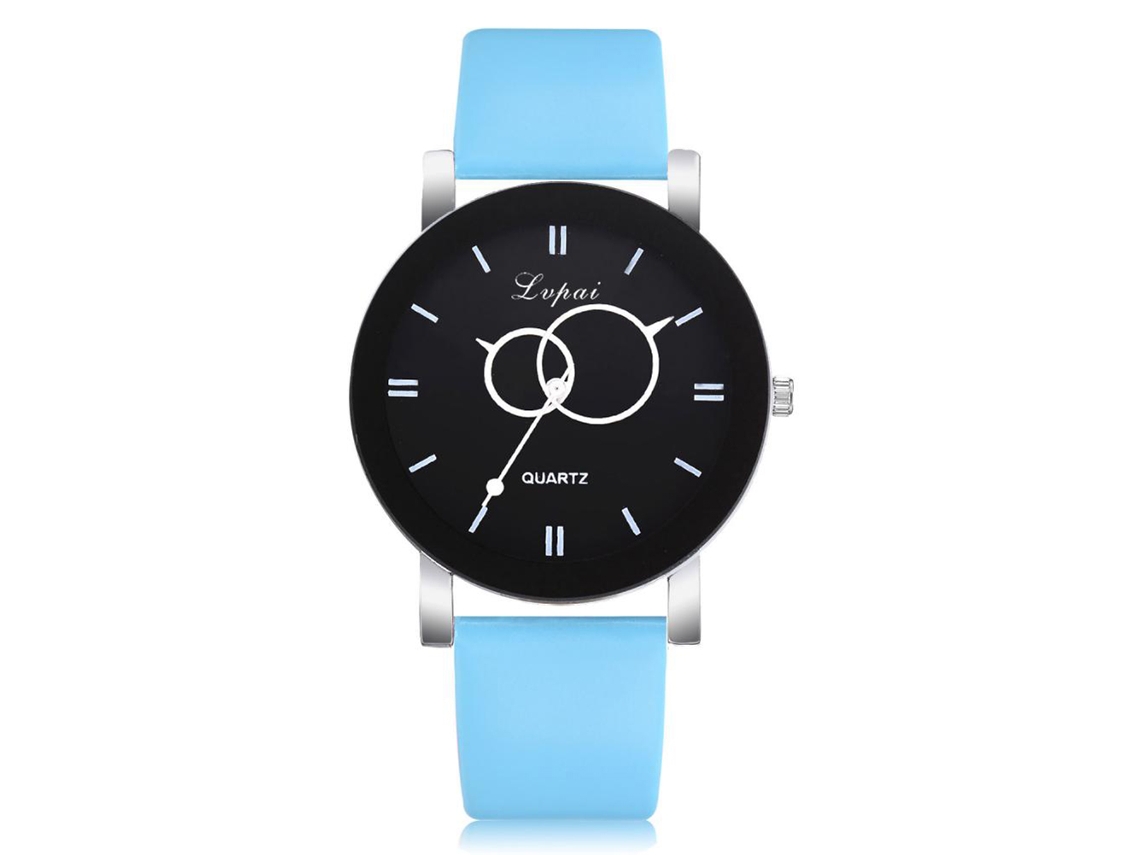 Reloj De Pulsera De Cuarzo Para Mujer Con Brazalete De Pu, Diseño Casual Y Elegante (azul Cielo)