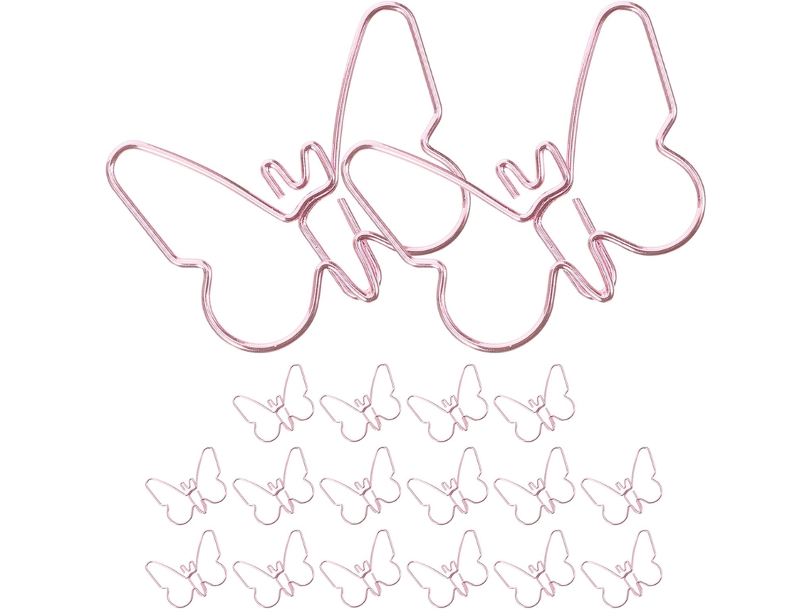 Clips De Papel Criativos Em Metal Rosa Para Escritório E Papelaria, 18 Peças Decorativas Em Ferro, Ideais Para Organizar