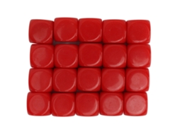 20 Dados De Plástico Branco Com Cantos Arredondados 16mm Para Jogos De Tabuleiro E Ensino Vermelho