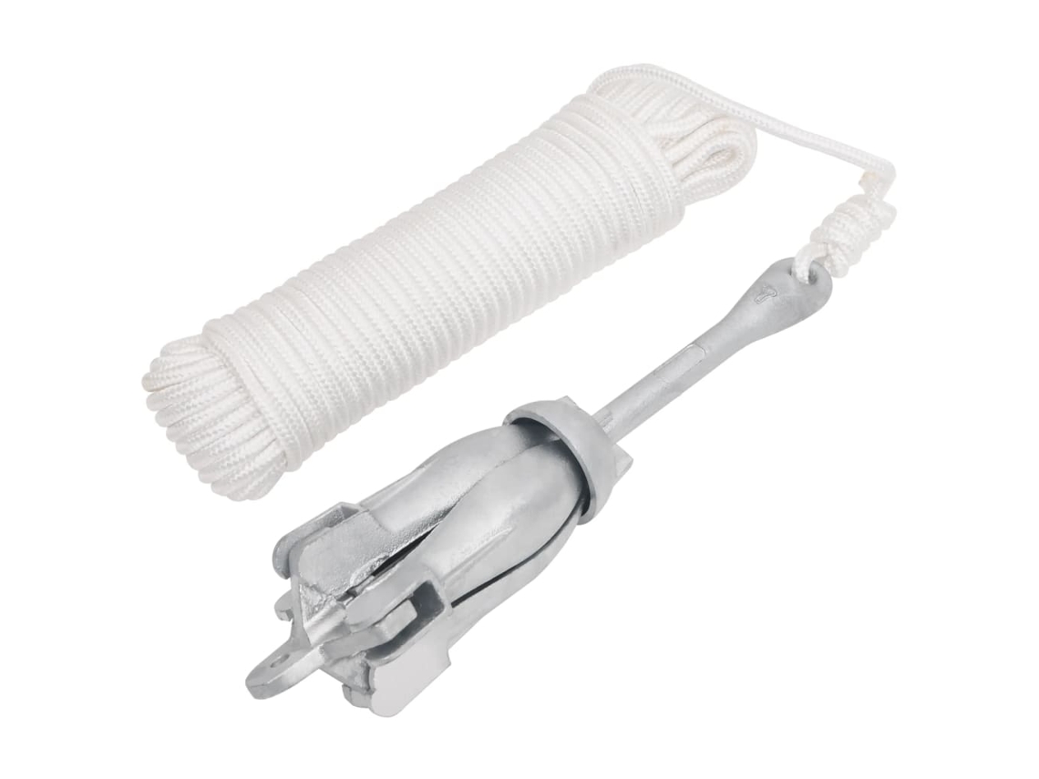 Vidaxl Âncora Dobrável Corda 6 Kg Ferro Fundido Galvanizado A Quente