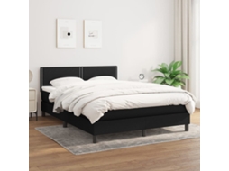 Vidaxl Cama Com Molas/colchão 140x200 Cm Tecido Preto