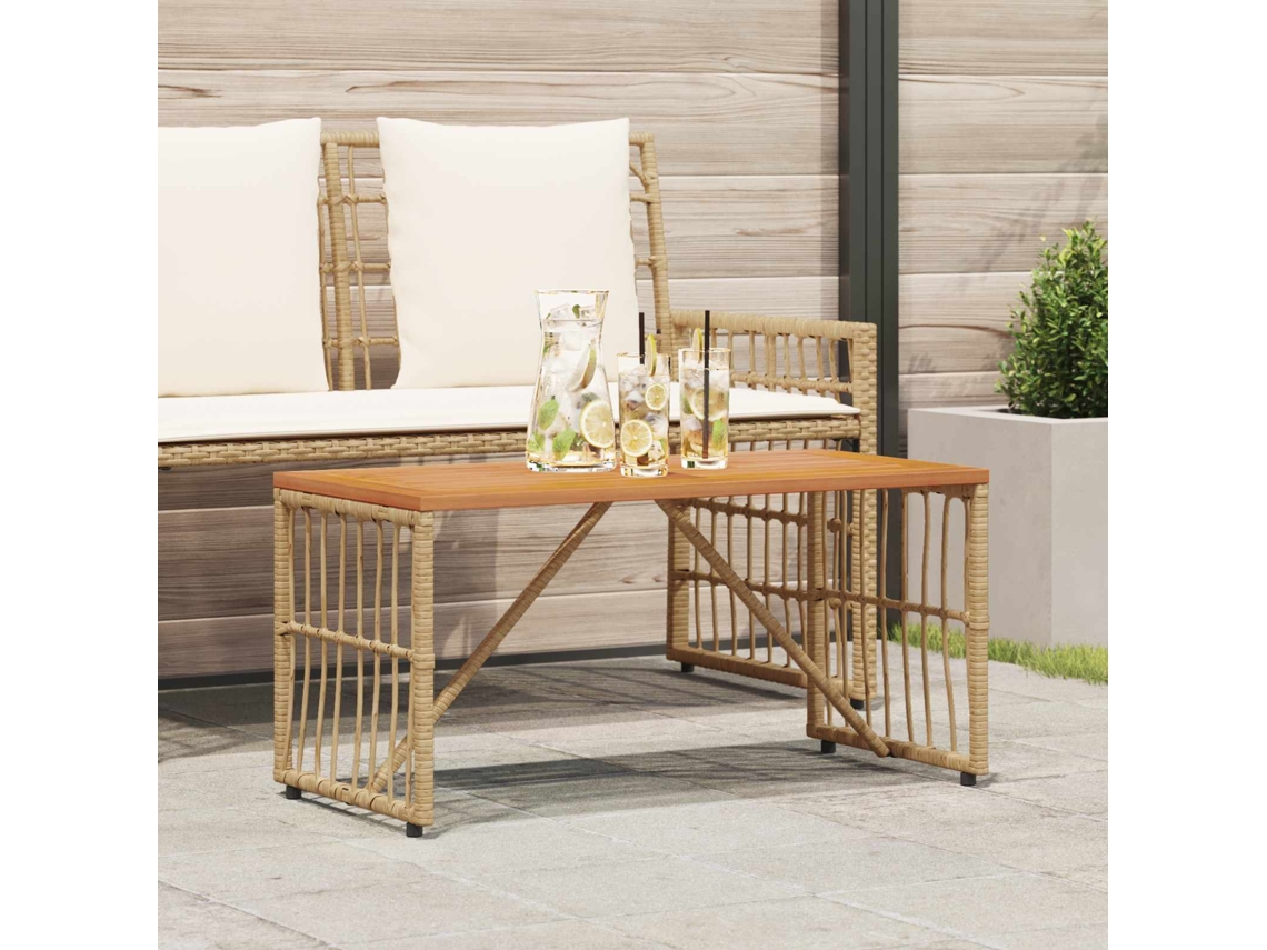 Vidaxl Mesa De Exterior Natural 80 X 40 X 40 Cm