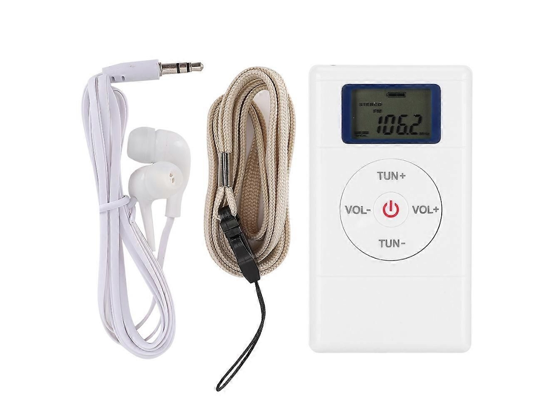 Mini Rádio FM digital portátil com fones de ouvido TAISHENGDA