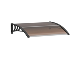 Marquise De Proteção Liga De Alumínio, Pp E Pc Cor Marrom E Preto 75x100x23 Cm Outsunny