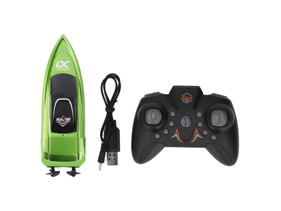 Primerox barco de Controle Remoto 2.4g Veloz Elétrico Mini Prova D'água Brinquedo Verde Usb