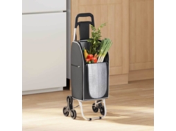 Vidaxl Carrinho De Compras Preto 39,5 X 33 X 93 Cm Tecido Oxford