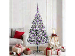 Vidaxl Árvore De Natal Artificial Branco 180 Cm Pvc, Aço E Plástico