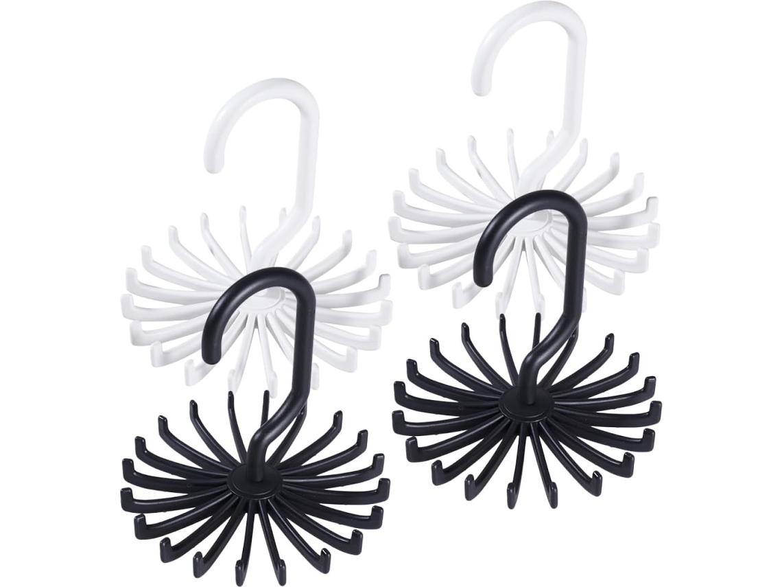 Suporte Giratório GOKOCO, multifuncional, 360°, gravatas, cintos, conjunto de 2 ganchos, guarda-roupa