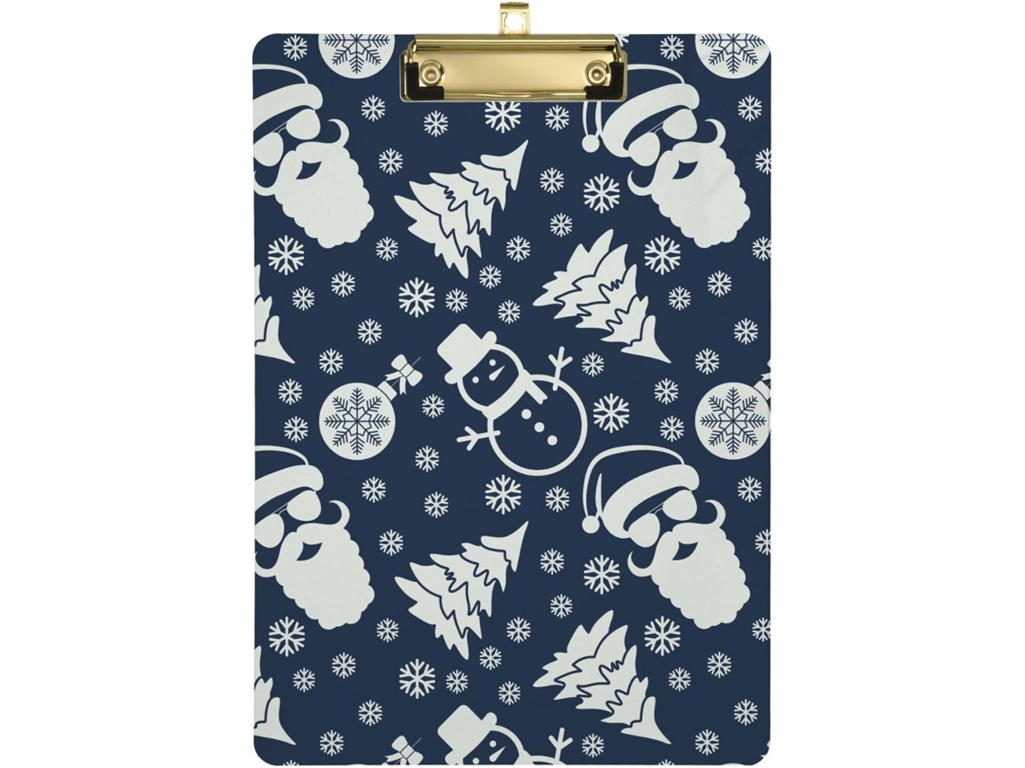 Prancheta para Enfermeira Hipster, Papai Noel, Boneco de Neve e Árvore Natal, Furo Padrão, Suspensa Caminhonei