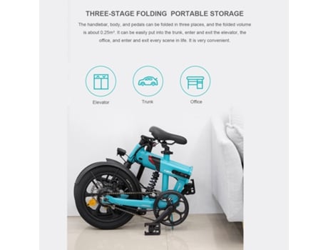 Himo Z16 Ciclomotor Elétrico Dobrável Bicicleta Elétrica Portátil E Bike Dobrável Em Três Estágios Bateria De 10 Ah Alcance Máximo De 80 Km Amortecedo