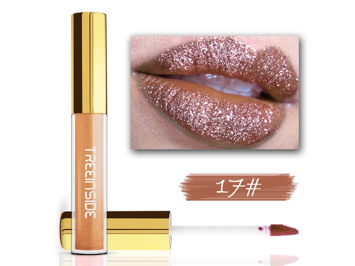 Labial Diamante Color Brillante Impermeable De Larga Duración No Pegajoso (17)