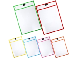 Conjunto de 6 protetores de arquivo transparentes em PVC, ideais para escola e universidade, práticos para transporte e armazenamento.