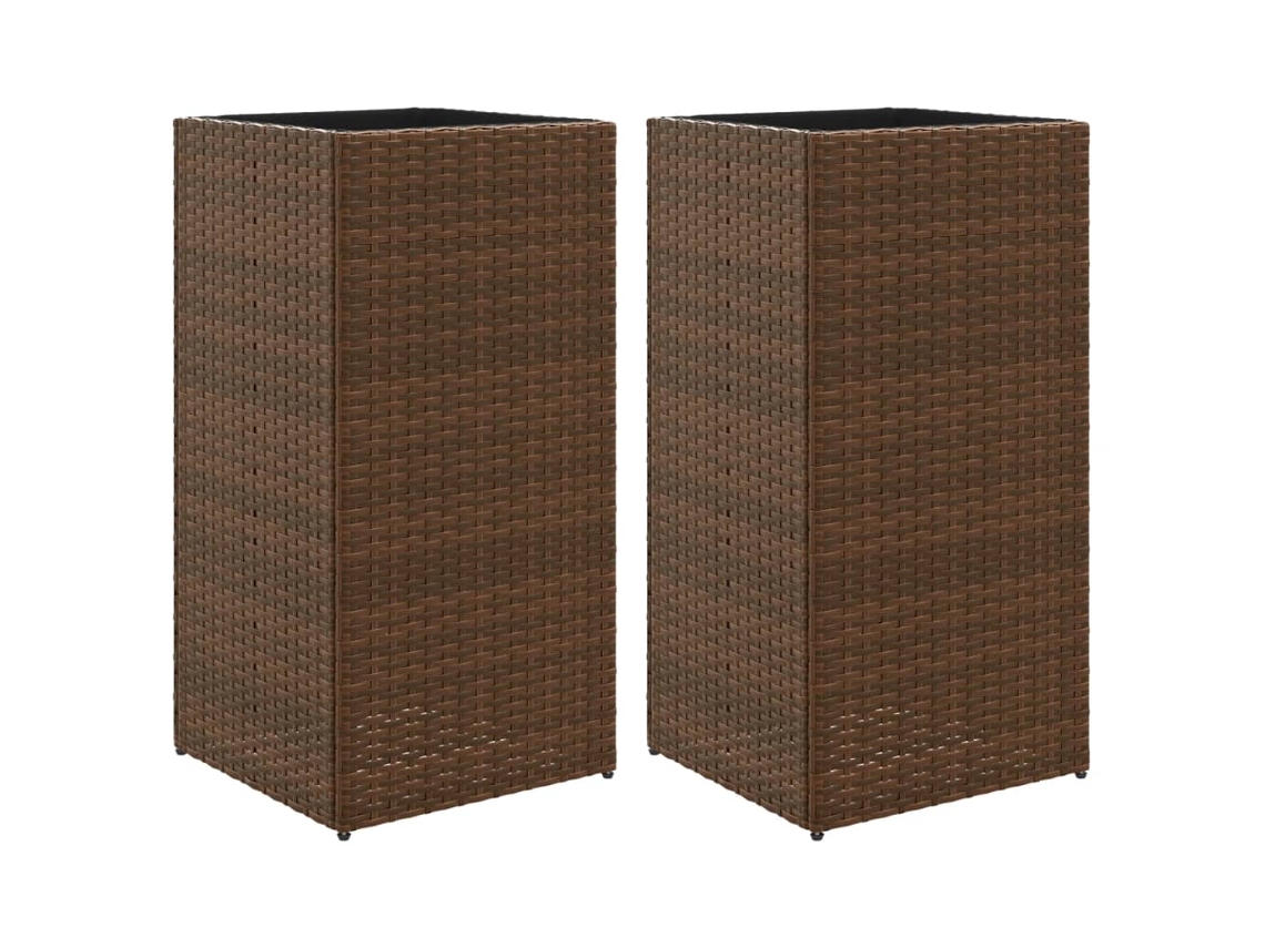 Garden Planter, Garden Planters Vidaxl Marrom Rattan / Vime (40 X 40 X 80 Cm)