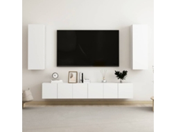 Vidaxl 5 Pcs Conjunto De Móveis De Tv Contraplacado Branco