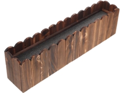 Vaso de Madeira Retangular Inoomp, Marrom, 50x9x13cm, para Varanda, Restaurante e Uso Interno, com Design Robusto para CHABERLU