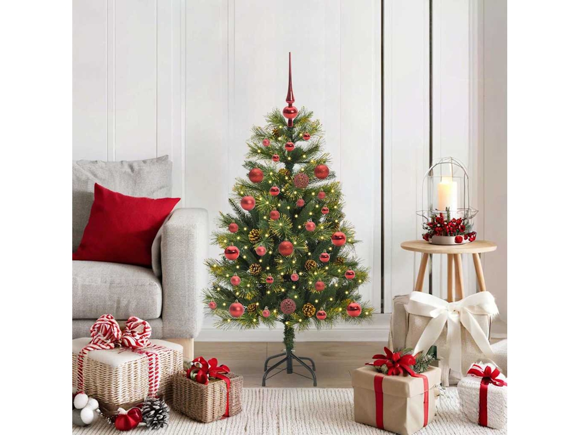 Vidaxl Árvore De Natal Artificial Articulada Com Cones Verde 120 Cm