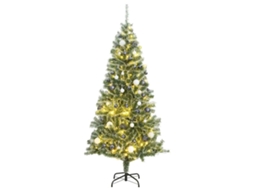 Vidaxl Árvore Natal Artificial C/ 300 Luzes Led, Bolas E Neve 210 Cm