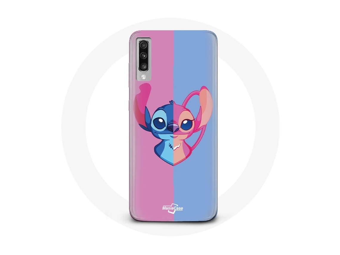 Capa para Samsung Galaxy A50 Stitch e anjo azul rosa