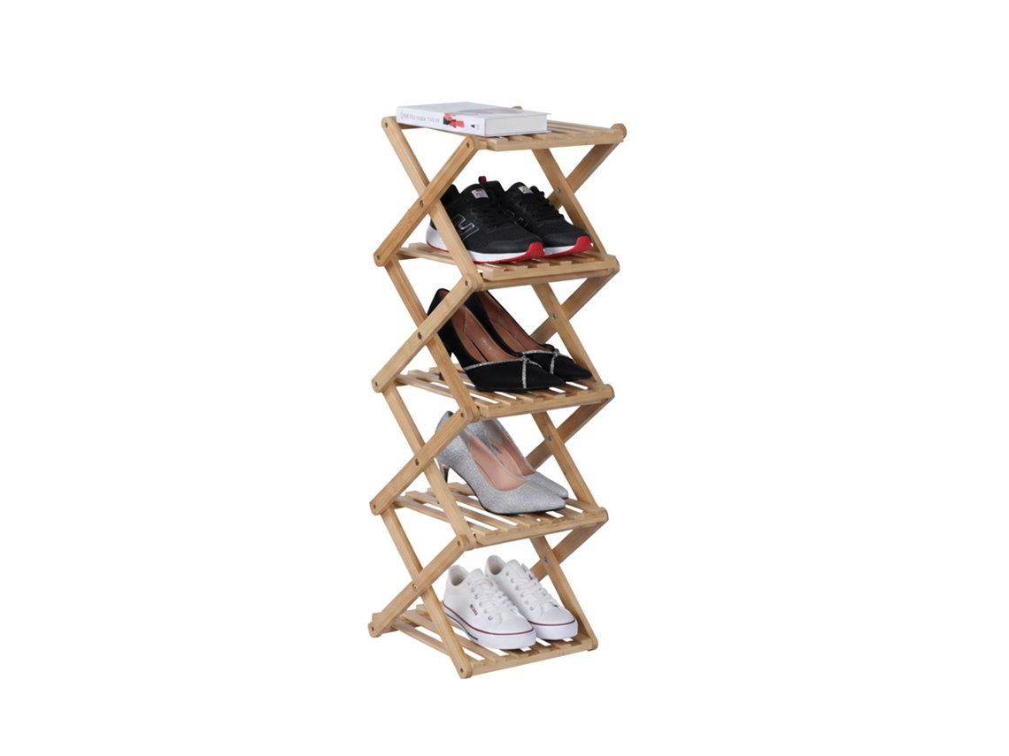 Sapateira Dobrável De Bambu Com Design Vertical Compacto