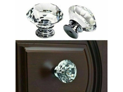 Pacote com 12 Maçanetas de Porta Home Clear Diamond Crystal BRILVIBERA