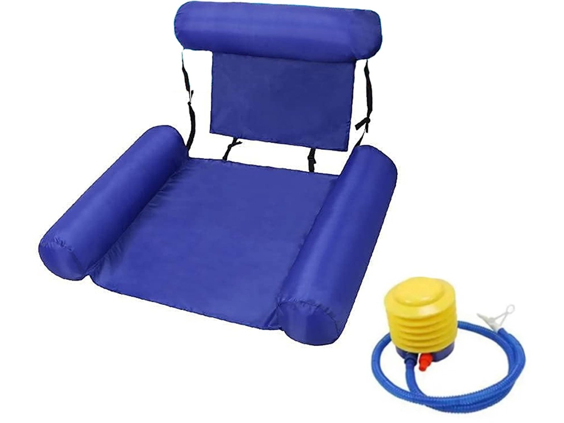Rede Aquática - Cadeira Flutuante - Cadeira Flutuante Para Água - Colchão Inflável Para Piscina - Inclui Bomba De Ar Operada Por Pedal - Inflável