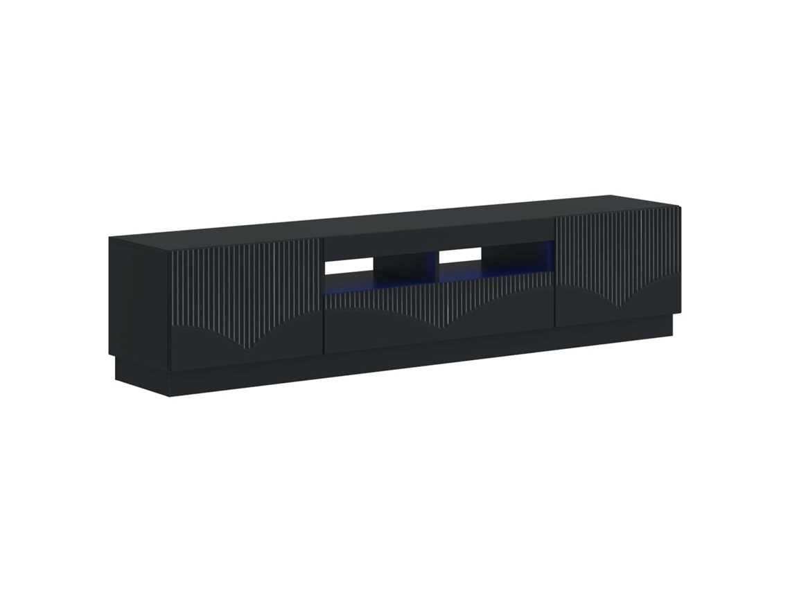 Vidaxl Armário De Tv Led De 5 Peças Preto Derivados De Madeira