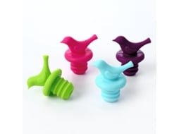 Conjunto de 4 Rolhas de Silicone, Decorativas e Fofas, em Cores Sortidas BRILVIBERA
