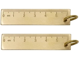 Conjunto De 2 Réguas Pequenas Latão 60mm, Ferramenta De Medição Portátil Com Furo Para Pendurar, Pingente Dourado Leve