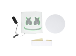 Máscara De Cabeça Led Dj Para Festivais De Música Capuz Iluminado Cosplay Verde Escuro