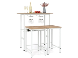 Conjunto de mesa de bar para 2 pessoas com suporte para taças e garrafas de vinho NORTHIX