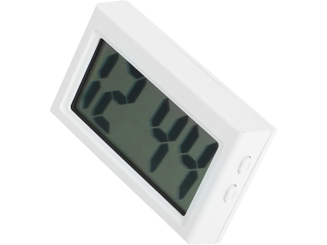 Relógio digital silencioso branco pequeno 01a com adesivo para painel