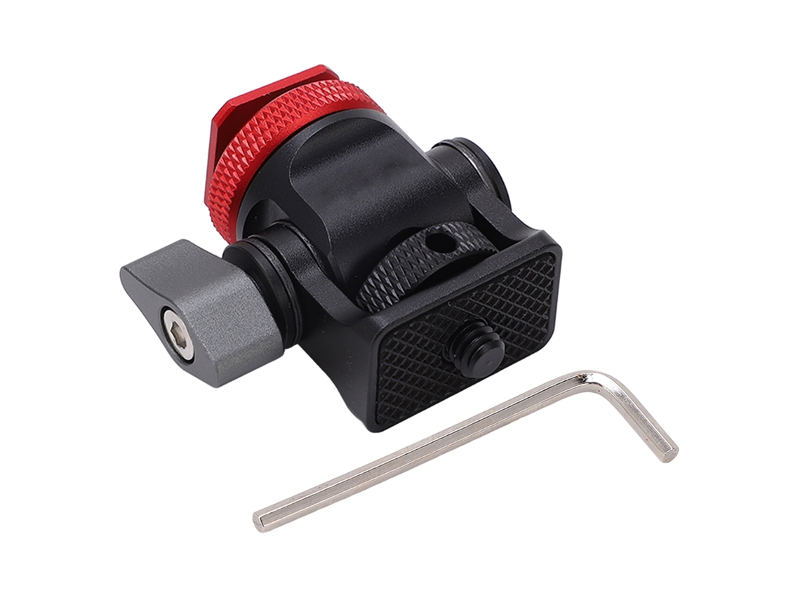 Suporte Para Monitor De Campo Com Rotação 360° E Parafuso 1/4", Suporte Universal Para Câmera Vermelho
