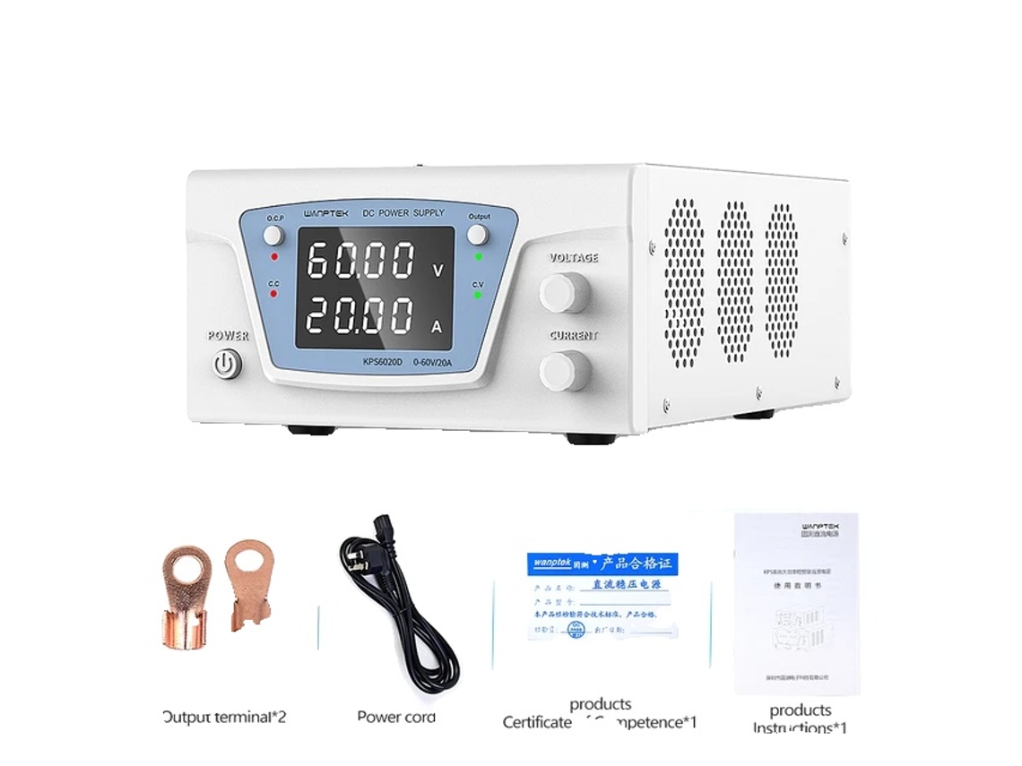 Fonte de alimentação estabilizada, tensão ajustável, display digital, 60 V, 20 A, 220 V OEM