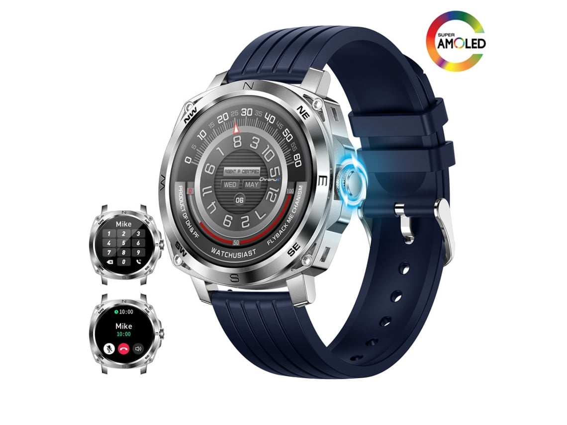 Smartwatch I89 1 43 Polegadas Ultra Hd Amoled Tela Atendimento de Chamadas Masculino Adequado para Iphone Android Azul YEMAESRE