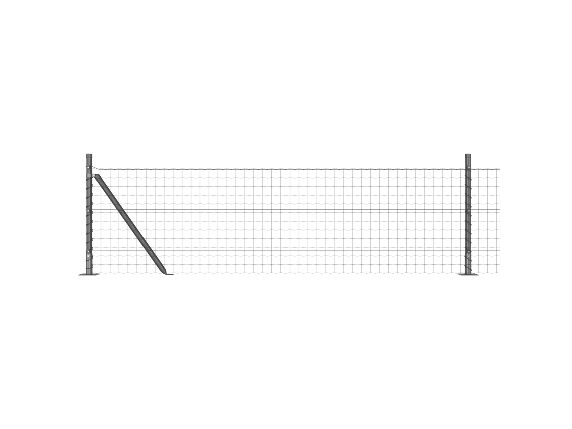 Conjunto 1 Cerca Externa Vidaxl Cinzento Aço (25 X 0,4 M)
