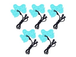 5pcs Pingente Chupeta De Silicone Para Bebê Massagem Gengival Alivio Inchaço Verde