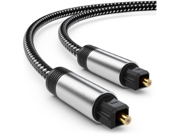 Adaptador de cabo Eifson, áudio digital óptico Toslink com conector de metal, cabo de fibra óptica SPDIF (10 m)