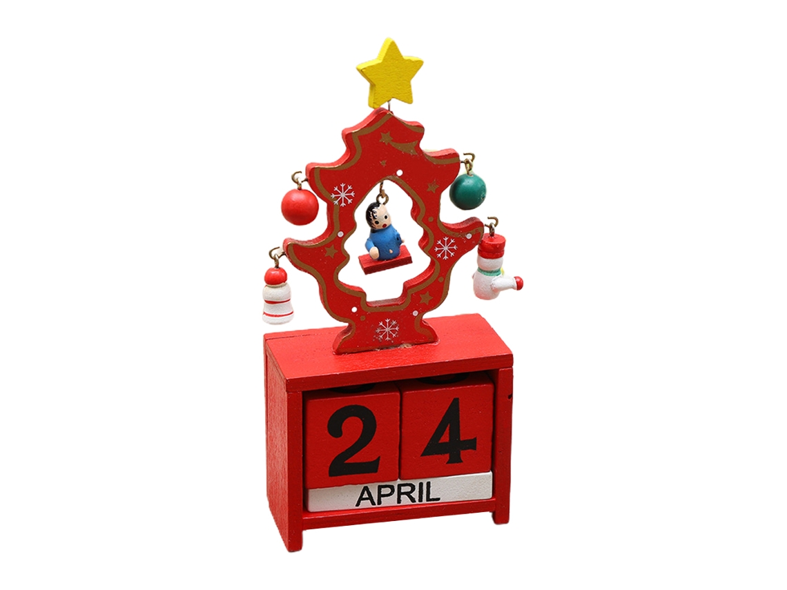 Enfeite de Calendário de Madeira de Natal-1811R AURUM