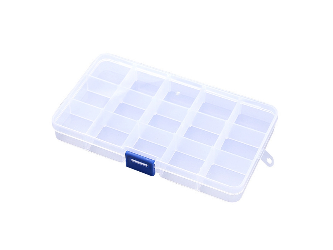 VYLARA Caixa De Armazenamento Com Compartimentos E Divisória Ajustável, Organizador De Plástico Transparente Para Pequenos Objetos Organizados, Design De Gra