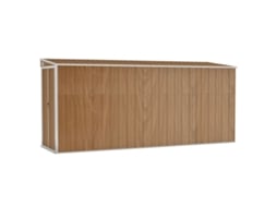 Vidaxl Abrigo De Jardim De Parede Castanho 118x382x178 Cm Aço Galvanizado