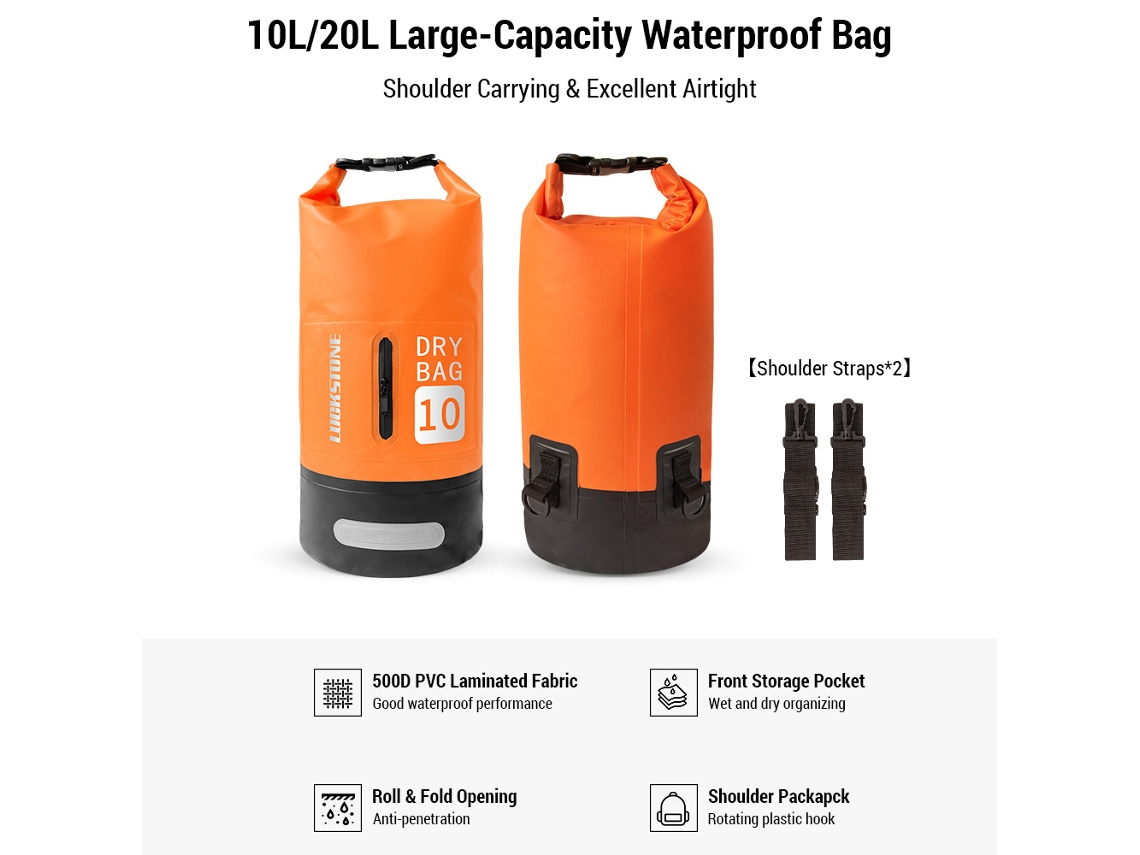 Bolsa Seca Impermeável 20l Mochila para Camping