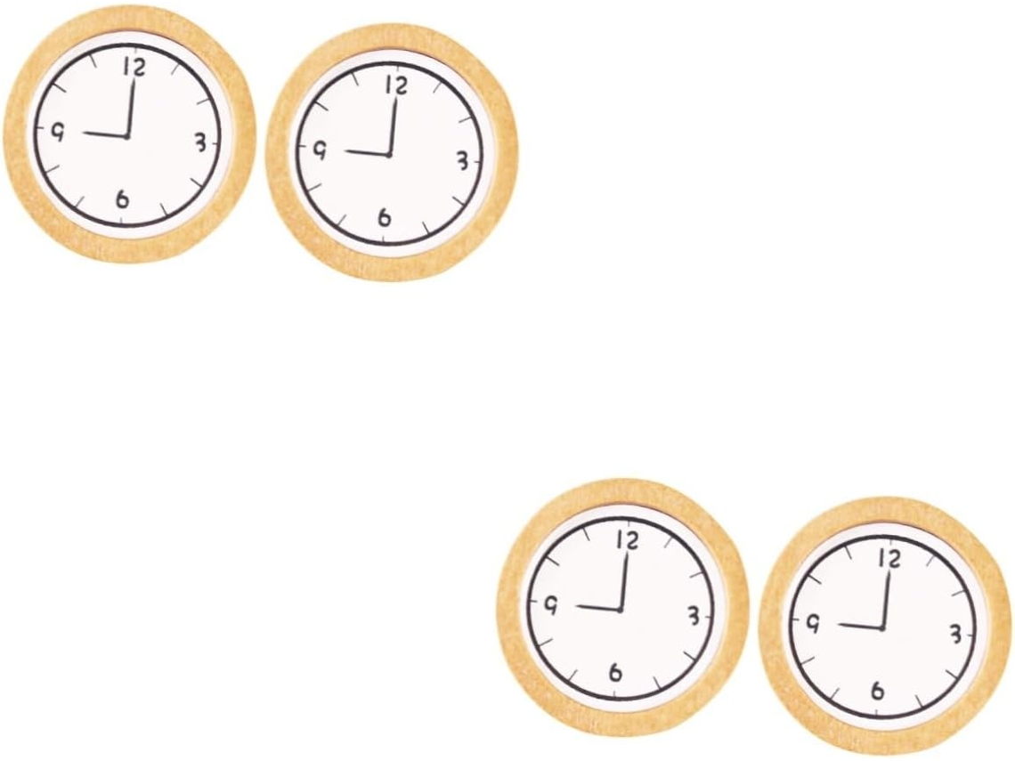 Conjunto De 4 Mini Relógios Em Miniatura Para Casa, Acessórios Para Mini Casa, Relógio De Parede, Acessórios De Mesa, Gokoco