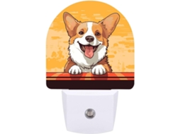 Luminária De Parede Com Design Cachorro Corgi Quarto, Banheiro, Corredor, Mesa De Cabeceira, Com Sensor De Luz Led