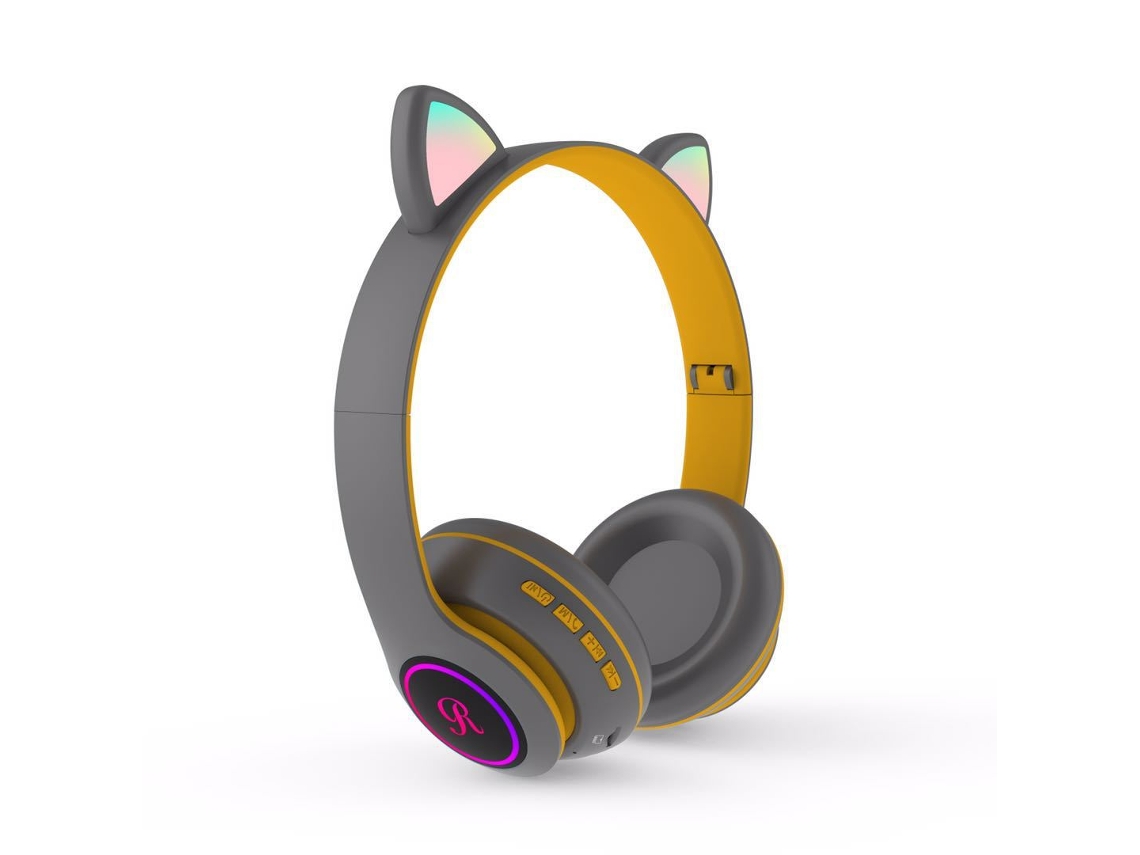 Auscultadores Bluetooth TRUMSEN Ct66Over Ear Amarelo Acinzentado