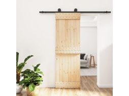 Porta De Correr | Porta Deslizante Com Ferragens 70x210 Cm Madeira De Pinho Maciça Wsd351575 Lovely Home