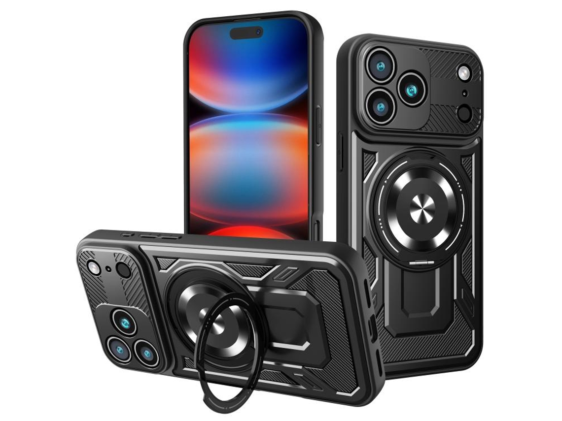 Capa Para Iphone 17 Pro Com Suporte Giratório Armor E Magsafe