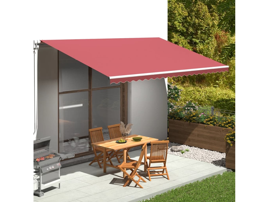 Vidaxl Tecido De Substituição Para Toldo Bordô 5x3 M Poliéster