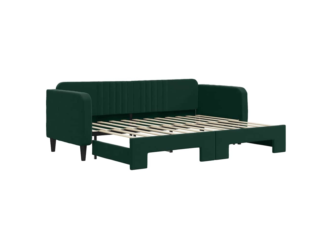 Sofá cama com Gavetão 80x200 Cm Veludo Verde escuro MAISON EXCLUSIVE